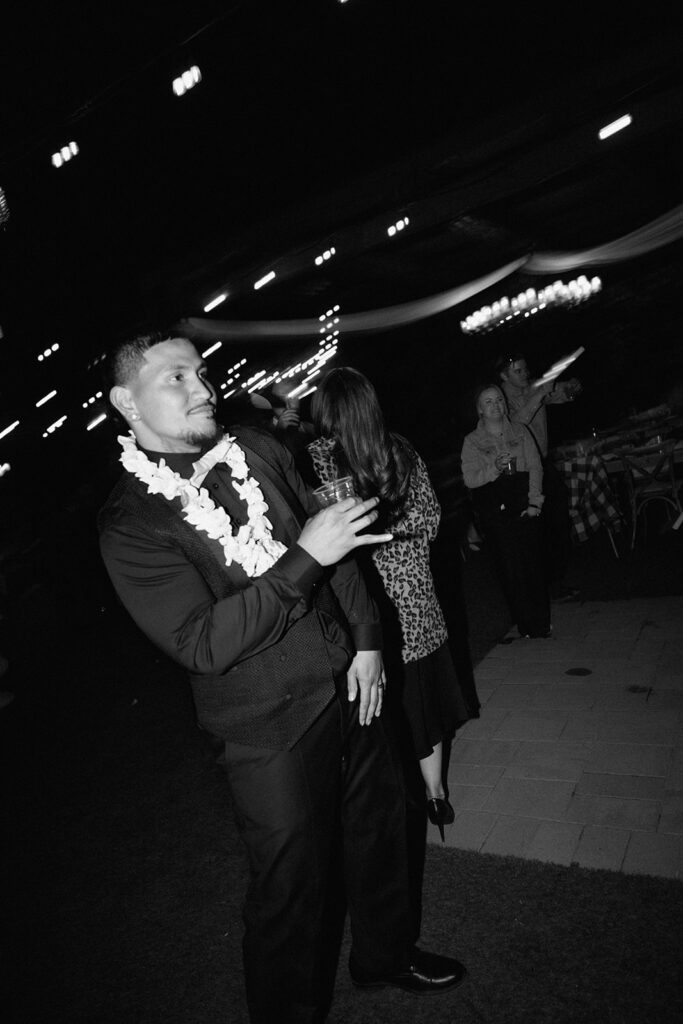 groom dancing during the reception